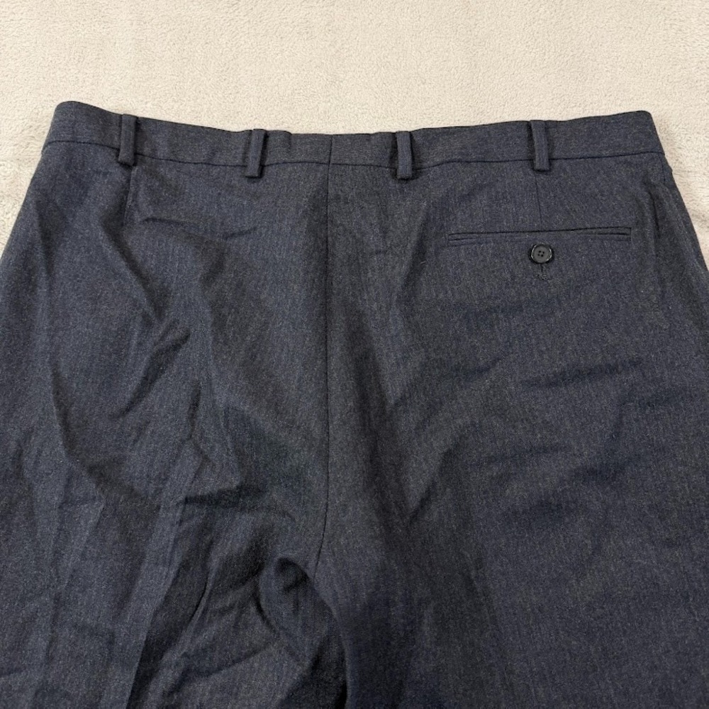 Charles Tyrwhitt Dress Pants Men 38x30 Grey Blue Striped Wool Classic Fit Preppy - Picture 4 of 15